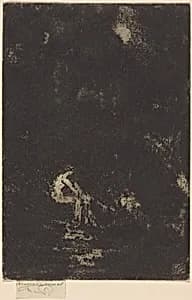 A Nymph Bathing, Moonlight by Théodore Roussel