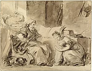 A Prayer for Grandpapa by Jean-Honoré Fragonard