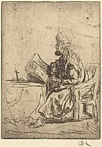 Portrait of Augustus John after Rembrandt van Rijn