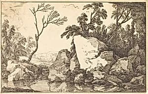 A Rocky Pond by Laurent de La Hyre