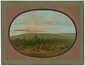 A Sioux Village by George Catlin