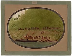 A Small Orejona Village by George Catlin