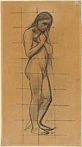 A Standing Male Nude by Pierre Puvis de Chavannes