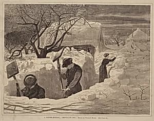 A Winter-Morning, - Shovelling Out by George A. Avery after Winslow Homer