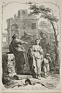 Abraham Dismissing Hagar by Joseph Wagner (publisher) after Giuseppe Zocchi