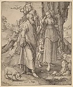 Abraham Repudiating Hagar by Lucas van Leyden