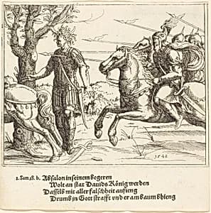Absalom Slain by Joab by Augustin Hirschvogel