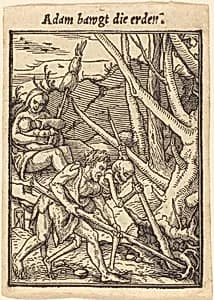 Adam bawgt die erden (Adam Ploughing) by Hans Lützelburger after Hans Holbein the Younger
