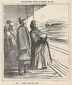 Ah! Enfin voila le train! ... by Honoré Daumier
