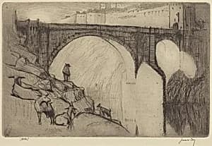 Alcantara Bridge, Toledo by James McBey