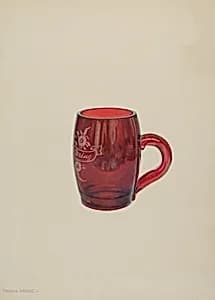 American "Bohemian" Glass Mug by Frank M. Keane