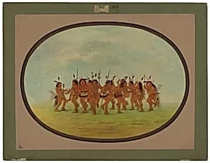 Amusing Dance - Sioux by George Catlin
