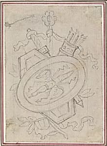An Ornamental Trophy by Hubert François Gravelot