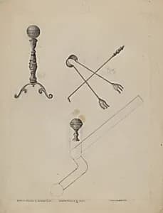 Andiron and Fireplace Set by Ludmilla Calderon