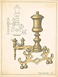 Andiron (one of pair) by Hans Korsch