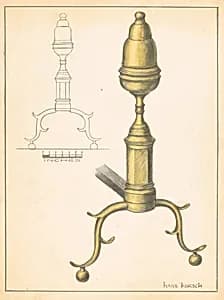 Andiron (one of pair) by Hans Korsch