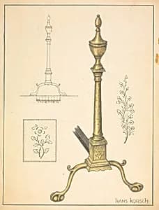 Andiron (one of pair) by Hans Korsch
