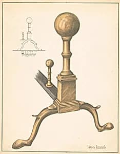Andiron (one of pair) by Hans Korsch