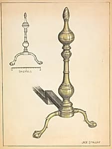 Andiron (one of pair) by Jack Staloff