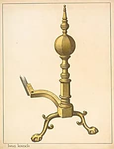 Andiron (one of pair) by Hans Korsch