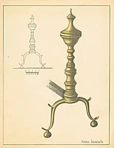 Andiron (one of pair) by Hans Korsch