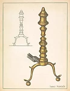Andiron (one of pair) by Hans Korsch