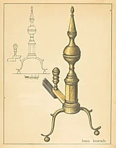 Andiron (one of pair) by Hans Korsch