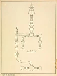 Andiron (one of pair) by Hans Korsch
