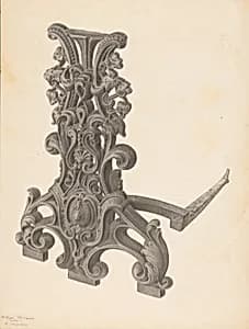 Andiron (one of pair) by Filippo Porreca and Milton Grubstein