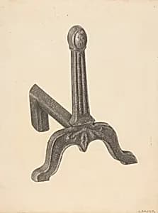 Andiron (one of pair) by Herman Bader