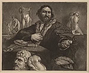 Andrea Odoni by Cornelis Visscher after Lorenzo Lotto