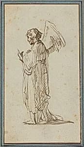 Angel Standing by Attributed to Rembrandt van Rijn
