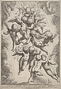 Angels in Glory by Guido Reni, after Luca Cambiaso