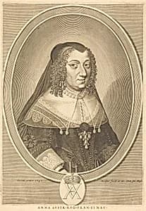 Anne of Austria by Michel Lasne after Jean Nocret