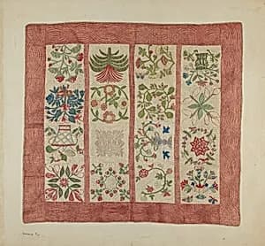 Appliqued Bedspread by Suzanne Roy