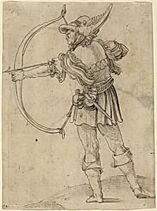 Archer Drawing His Bow by Hans Leonard Schäufelein