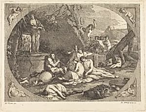Bacchanal by Jacob Wilhelm Mechau after Giulio Carpioni