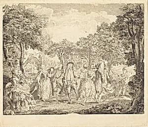 Ballet at the Opera by Pierre-François Basan after Gabriel Jacques de Saint-Aubin