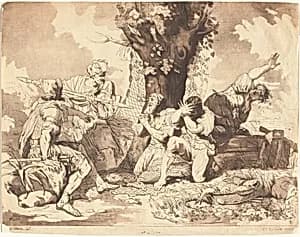 Banditti Robbing Fishermen by Peter Perez Burdett, after John Hamilton Mortimer