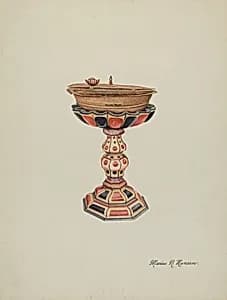 Baptismal Font & Stand by Marius Hansen