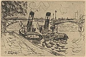 Bateaux sur la Seine by Paul Signac