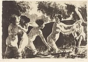 Bathers Wrestling (Baigneuses luttants) by Camille Pissarro