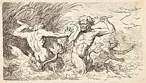 Battling Tritons by Christian Wilhelm Ernst Dietrich