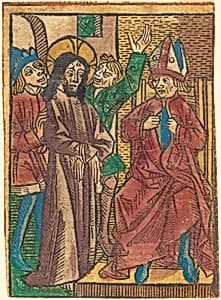 Before Caiaphas by German 15th Century