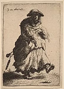 Beggar Woman Playing the Violin by Johannes van Vliet