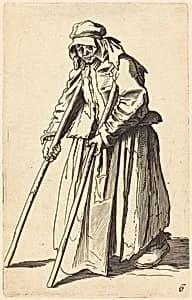 Beggar Woman with Crutches by after Jacques Callot