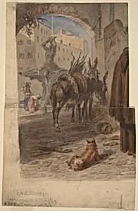 Bernini Fountain, Rome [recto] by Felix Octavius Carr Darley