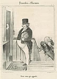 Bien venu qui apporte by Honoré Daumier