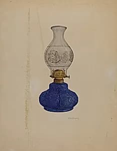 Blue Glass Lamp by Helen Bronson