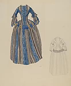 Blue & Grey Striped Dress by Joseph L. Boyd